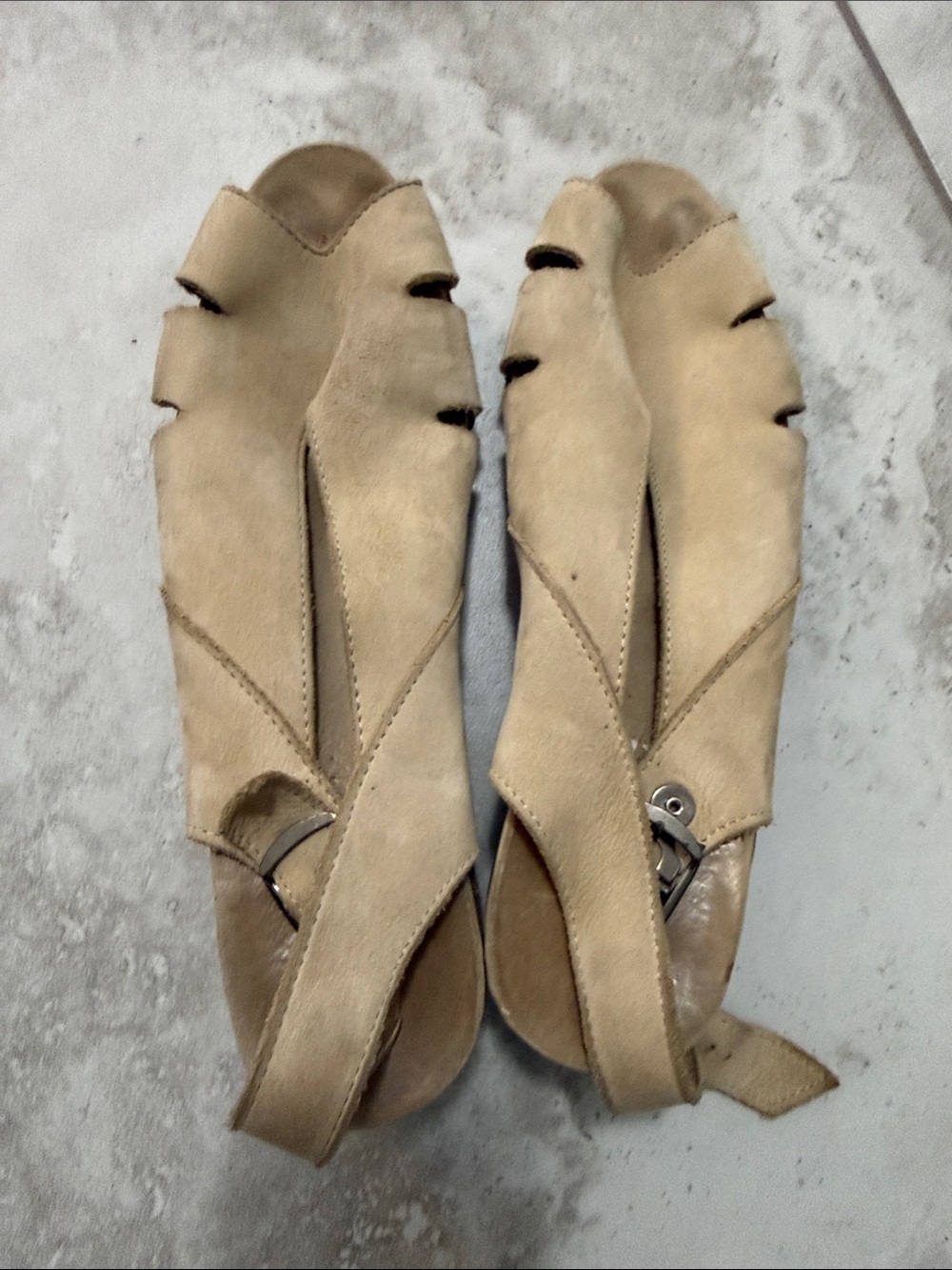 Arche Beige Suede Strappy Slingback Sandals